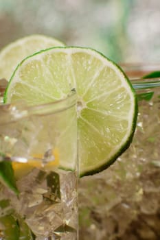 Mint and lime refreshing summer cocktails