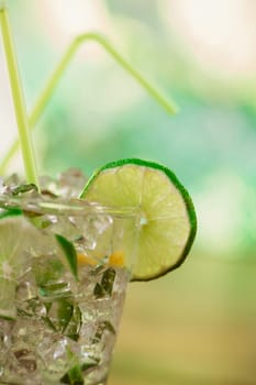 Mint and lime refreshing summer cocktails