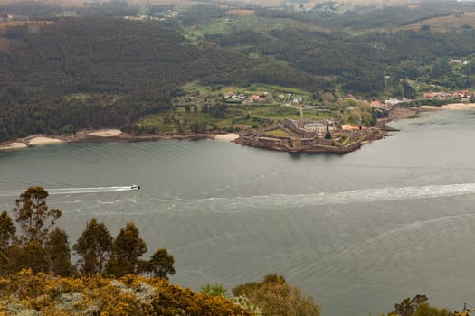 Aerial view of a estuary of northwestern coast of Spain