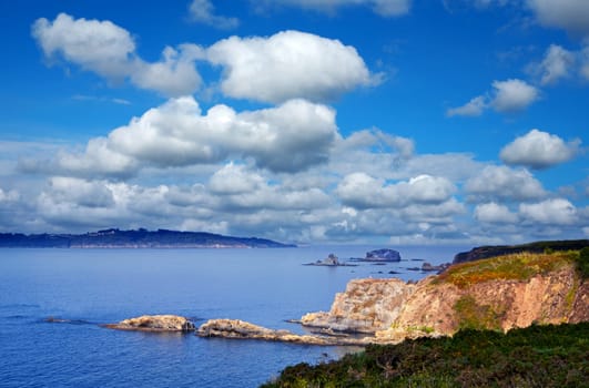 Nice landscape of a lonely beach with a stunning sky in the background
