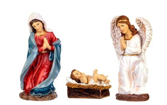 Scene of the nativity isolated on a white background