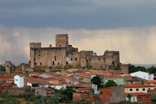 Amazing castle under a storm in the afternoon