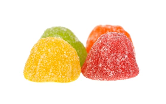 Colorful jelly beans isolated on a white background