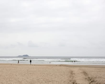 cloudy day ocean waves beach Brazil