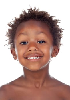African child looking at camera isolated on white background
