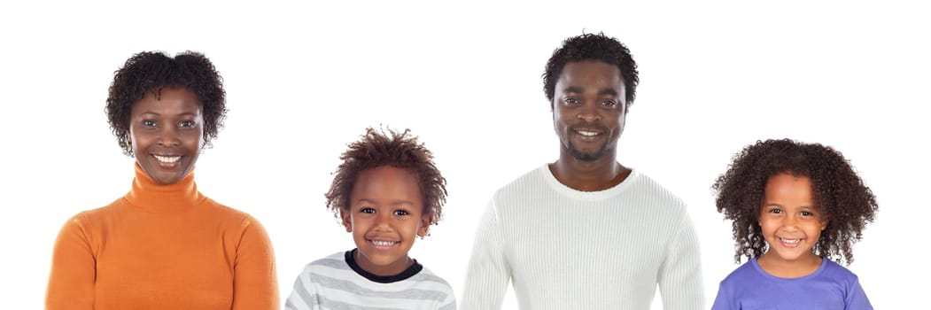 Happy family isolated on a white background