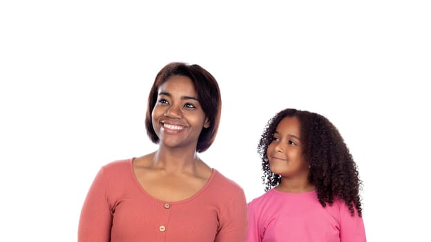 Female African family isolated on a white background