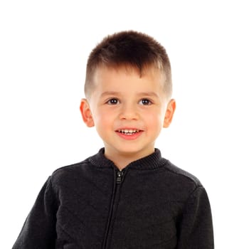 Funny small child isolated on a white background