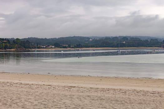 Beautiful cloudy day in a beach in the Northwest of Spain