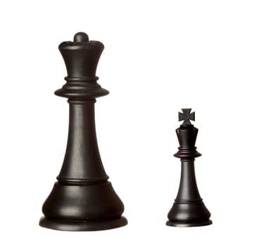 Black chess figures isolated on a white background