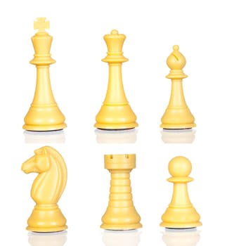 Chess figures isolated on a white background