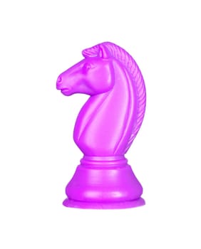 Pink chess piece isolated on white background