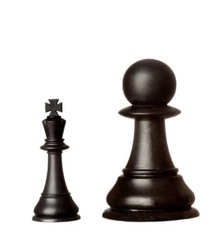 Black chess figures isolated on a white background