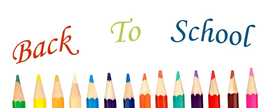 Crayon colored pencils isolated on a white background