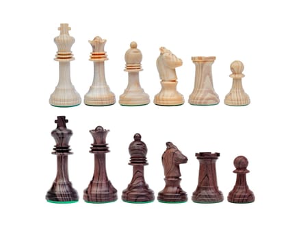 Black and white chess figures isolated on a white background