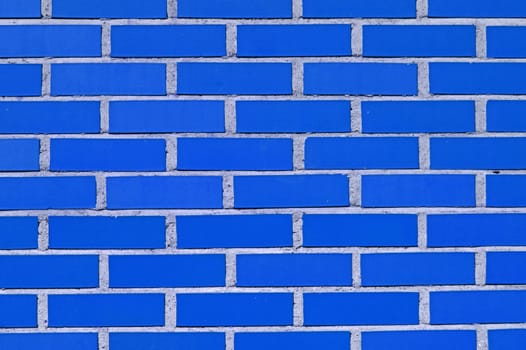 Detail of a blue brick wall for wallpaper