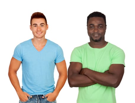 Handsome men isolated on a white background