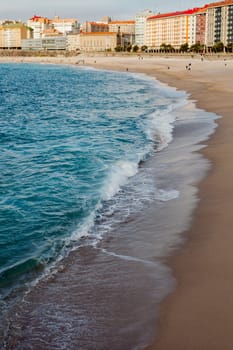 The beach in Coruña, a beautiful town in the North of Spain