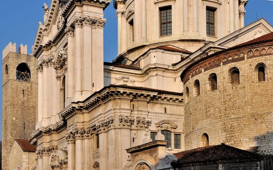 foresight of the two cathedrals, in background medieval tower