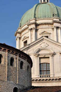 foresight of building details of the two cathedrals, stone and marble for different stiles