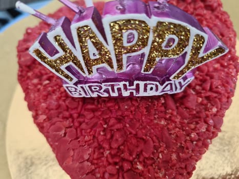 Beautiful heart shaped birthday cake