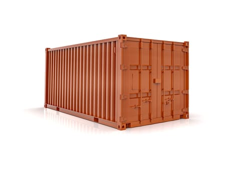 Red Shipping Cargo Container for Logistics and Transportation Isolated, Cargo Box from Ship, Delivery, Shipping Freight Transportation of Merchandise, for Storage, Export and Import Goods Product