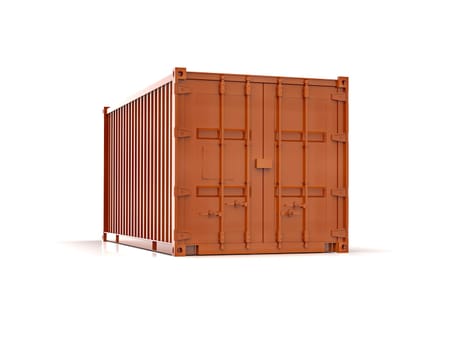 Red Shipping Cargo Container for Logistics and Transportation Isolated, Cargo Box from Ship, Delivery, Shipping Freight Transportation of Merchandise, for Storage, Export and Import Goods Product