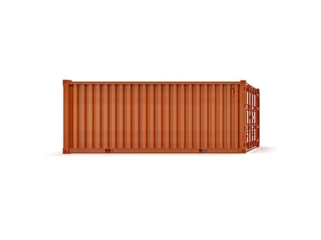 Red Shipping Cargo Container for Logistics and Transportation Isolated, Cargo Box from Ship, Delivery, Shipping Freight Transportation of Merchandise, for Storage, Export and Import Goods Product