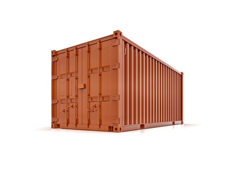 Red Shipping Cargo Container for Logistics and Transportation Isolated, Cargo Box from Ship, Delivery, Shipping Freight Transportation of Merchandise, for Storage, Export and Import Goods Product