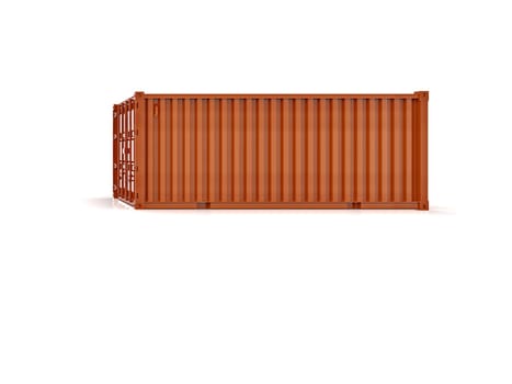 Red Shipping Cargo Container for Logistics and Transportation Isolated, Cargo Box from Ship, Delivery, Shipping Freight Transportation of Merchandise, for Storage, Export and Import Goods Product