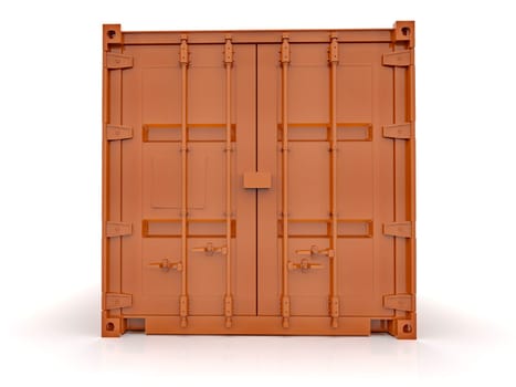Red Shipping Cargo Container for Logistics and Transportation Isolated, Cargo Box from Ship, Delivery, Shipping Freight Transportation of Merchandise, for Storage, Export and Import Goods Product