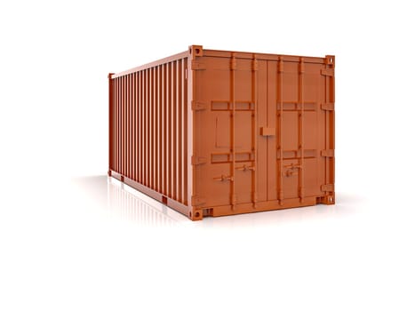 Red Shipping Cargo Container for Logistics and Transportation Isolated, Cargo Box from Ship, Delivery, Shipping Freight Transportation of Merchandise, for Storage, Export and Import Goods Product
