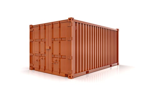 Red Shipping Cargo Container for Logistics and Transportation Isolated, Cargo Box from Ship, Delivery, Shipping Freight Transportation of Merchandise, for Storage, Export and Import Goods Product