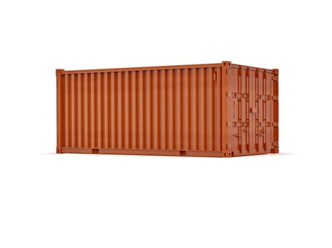 Red Shipping Cargo Container for Logistics and Transportation Isolated, Cargo Box from Ship, Delivery, Shipping Freight Transportation of Merchandise, for Storage, Export and Import Goods Product