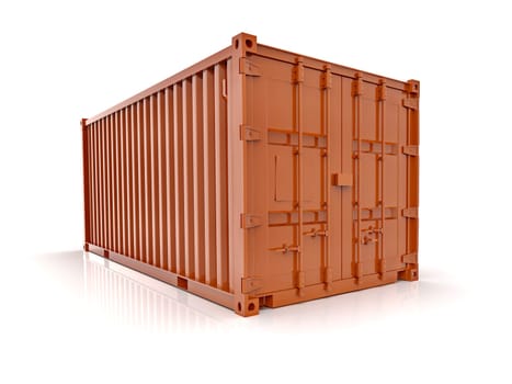 Red Shipping Cargo Container for Logistics and Transportation Isolated, Cargo Box from Ship, Delivery, Shipping Freight Transportation of Merchandise, for Storage, Export and Import Goods Product