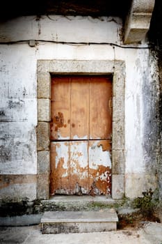 Old wooden door of a Spanish Village