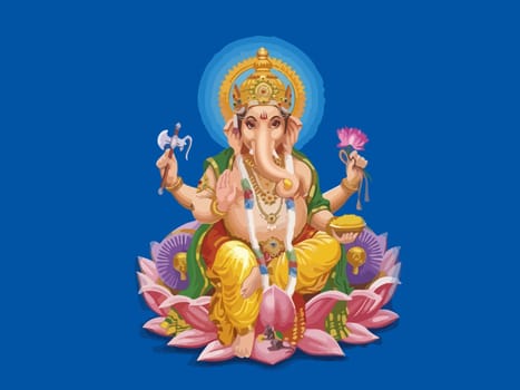 Ganesha hindu lord faith mythology bless god illustration