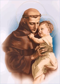 saint anthony of padua religion faith holy illustration