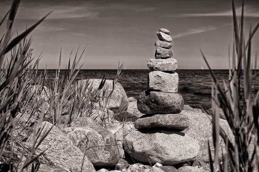 Baltic coast near Lobbe, Mönchgut, Ruegen island