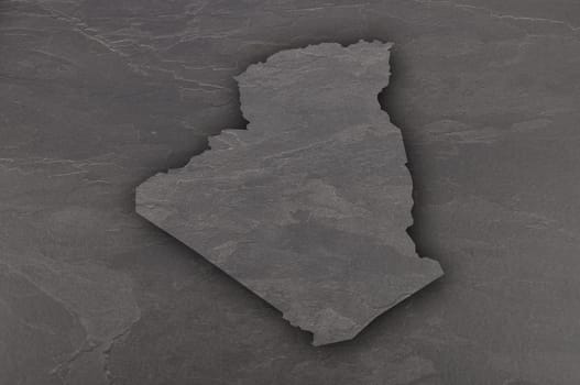 Map of Algeria on dark slate