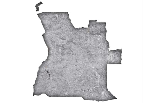 Map of Angola on weathered concrete