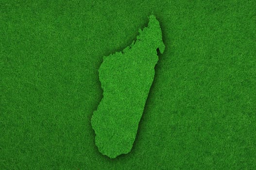 Map of Madagascar on green felt