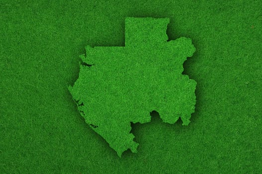 Map of Gabon on green felt