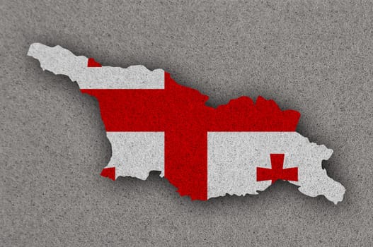 Map and flag of Georgia on felt