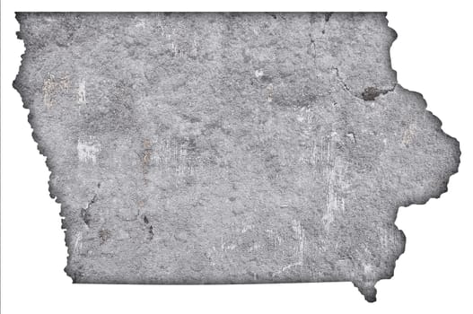 Map of Iowa on weathered concrete