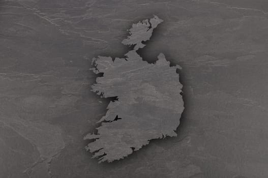 Map of Ireland on dark slate