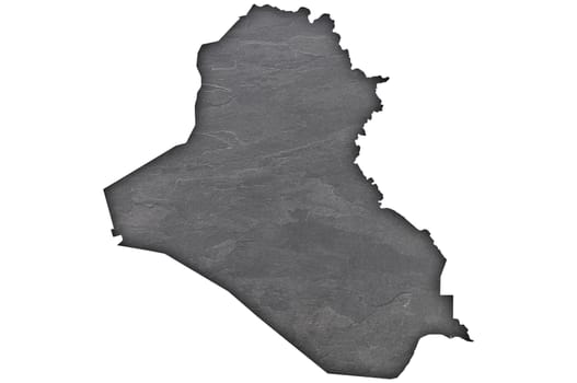 Map of Iraq on dark slate