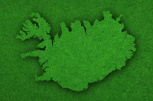 Map of Iceland on green felt