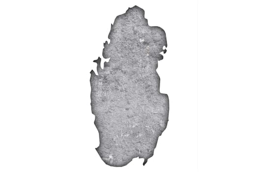 Map of Qatar on weathered concrete
