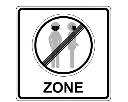 Verkehrsschild Ende der Maskenpflichtzone aus weiss